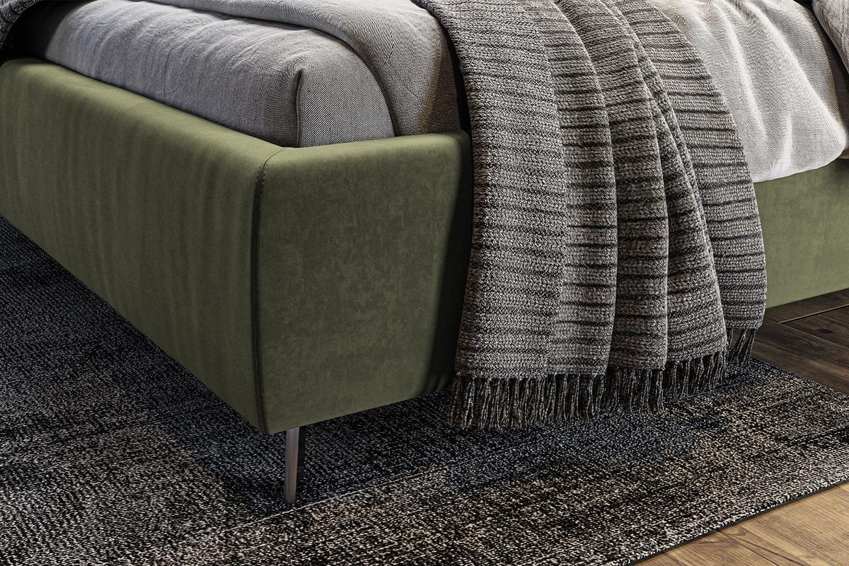 POLSTERBETT ANNY Grün Velvet - Olivgrün/Grün, Textil (200/200cm) - KAWOLA