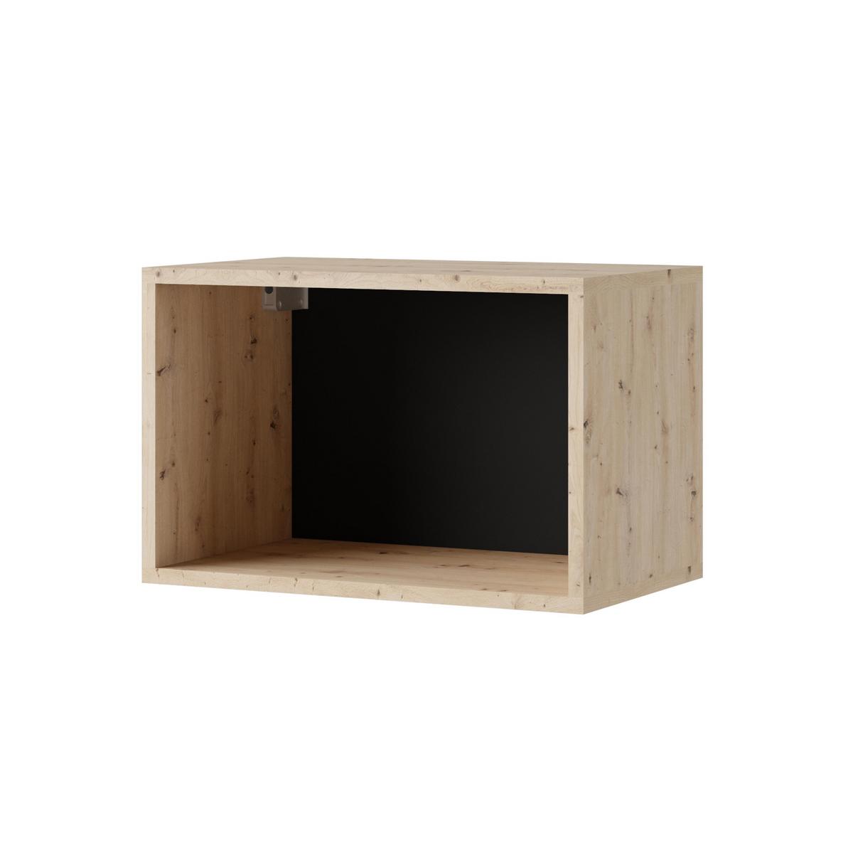 WOHNWAND Kossana 35 Modern Goldene Eiche/Schwarz 300/154/43 cm Wohnwand Set - Schwarz, Holzwerkstoff/Kunststoff (300/158/43cm) - AX Living