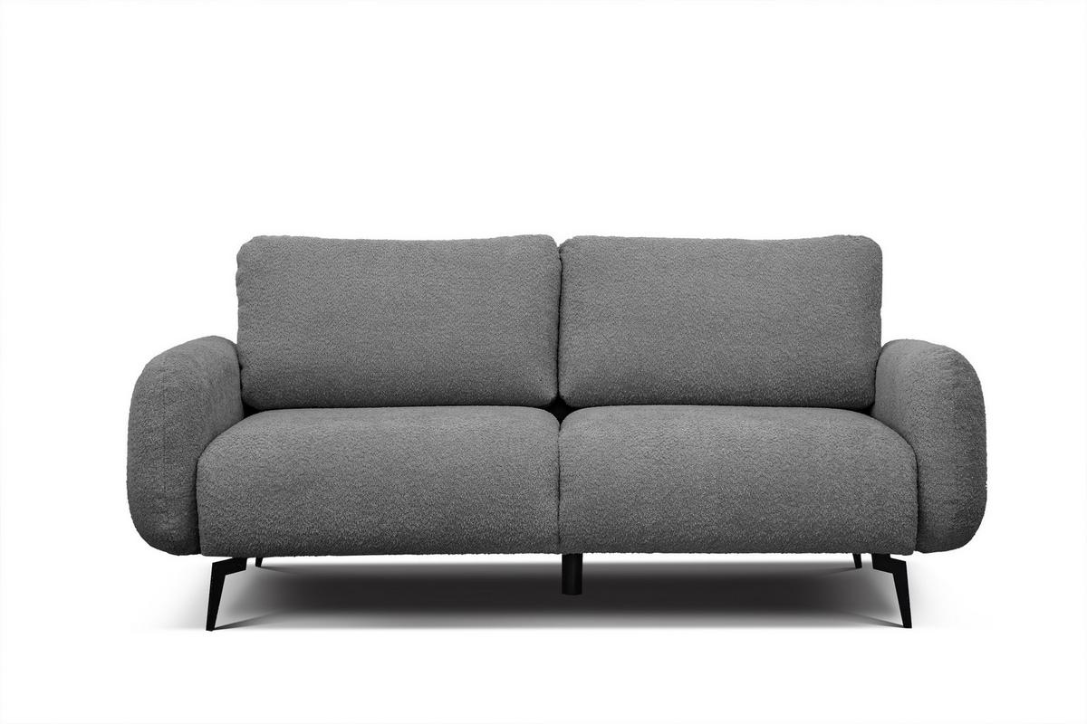 SOFA FEBE 3-Sitzer, grau - Schwarz/Grau, Holz/Textil (190/82/96cm) - Wozimo