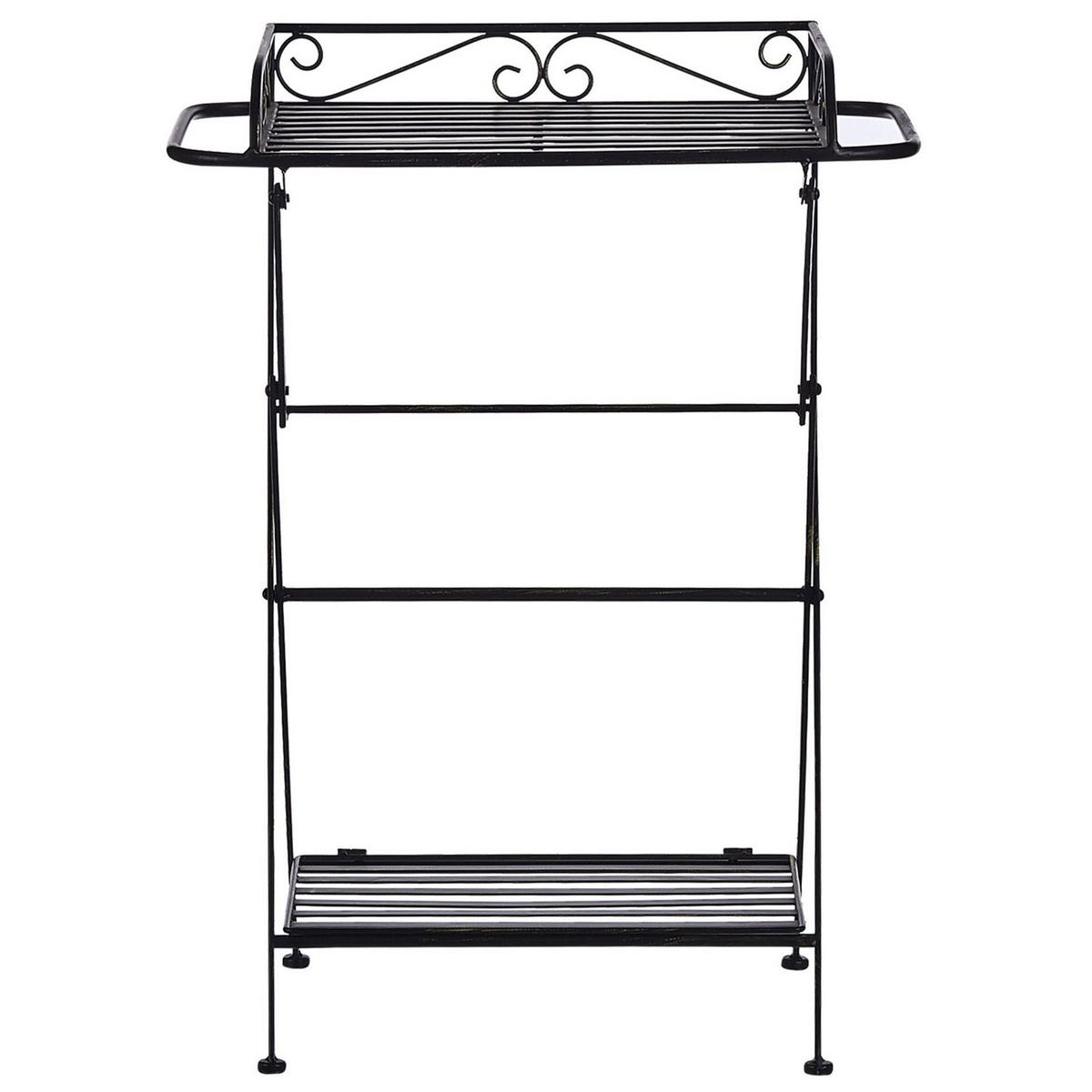 GARTENTISCH Metall Schwarz Ancud - Schwarz, Metall (35/53/73cm) - Beliani