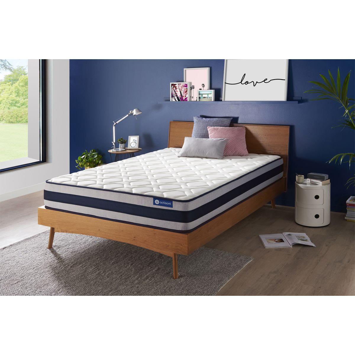 MATRATZE Actiflex ergo Taschenfederkern und Memory-Schaum 130 x 190 cm h4 - Weiß, Textil (130/190cm) - ACTISOM