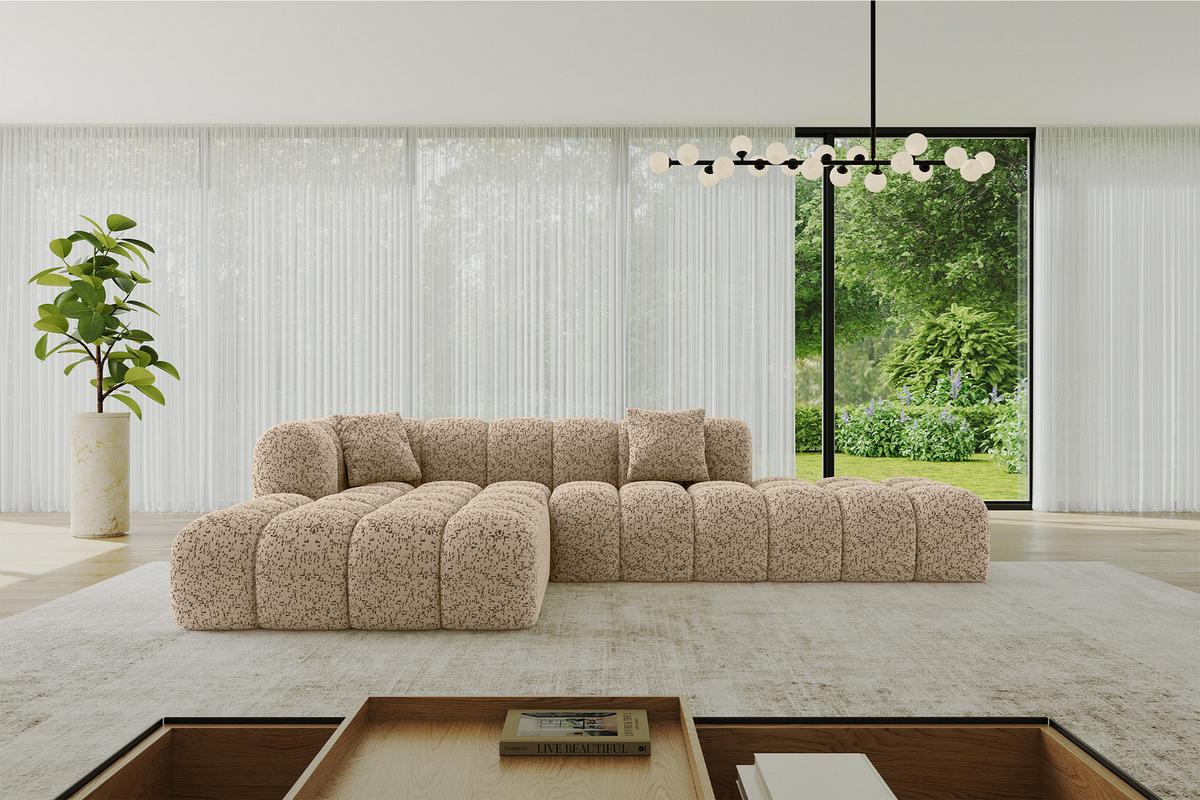 ECKSOFA Ottomane Links OLEA-L2 - 289x176x71 cm Braun - Schwarz/Braun, Holzwerkstoff/Kunststoff (289/176cm)