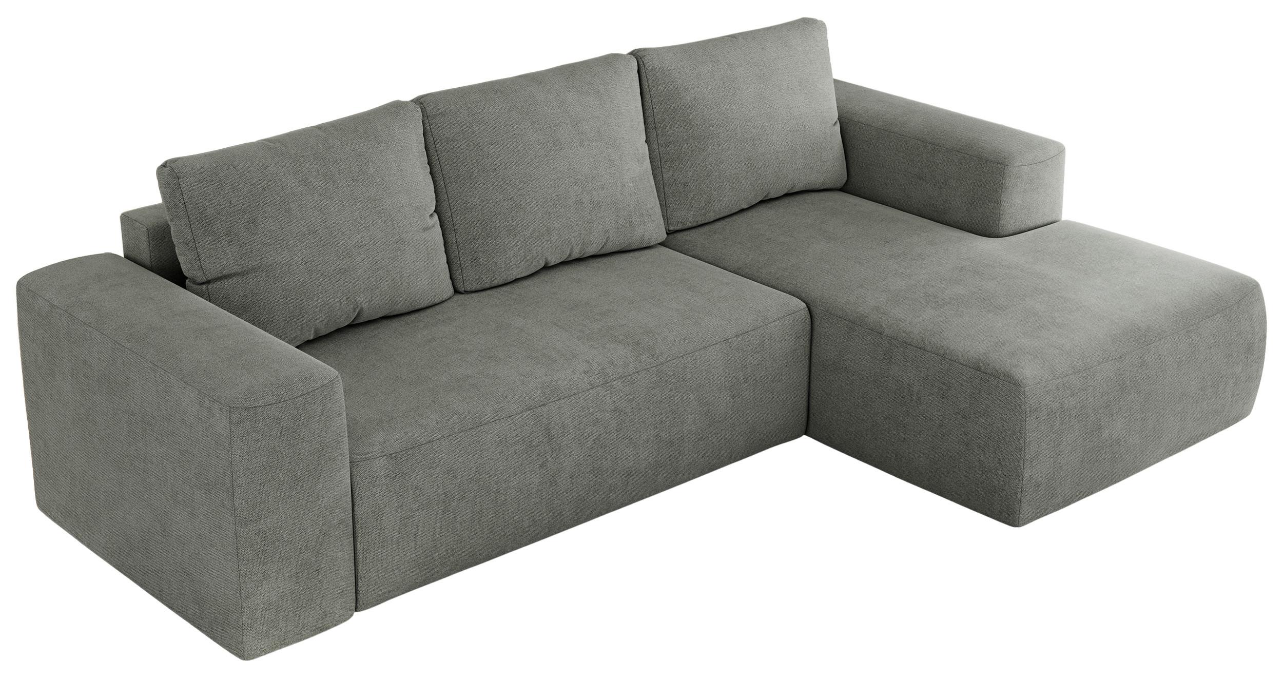 ECKSOFA TRENTINO L Grau Stukture - Rechts - Schwarz/Grau, Kunststoff/Textil (164/266cm) - MKS