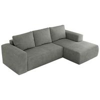 ECKSOFA TRENTINO L Grau Stukture - Rechts - Schwarz/Grau, Kunststoff/Textil (164/266cm) - MKS