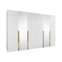 DREHTÜRENSCHRANK Mila II 300 - Goldfarben/Schwarz, Holzwerkstoff/Kunststoff (300/202/52cm) - MIRJAN24