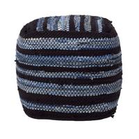 SITZWÜRFEL Texas blau gestreift, 40/40/40 cm - Blau, Textil (40/40/40cm) - Homescapes