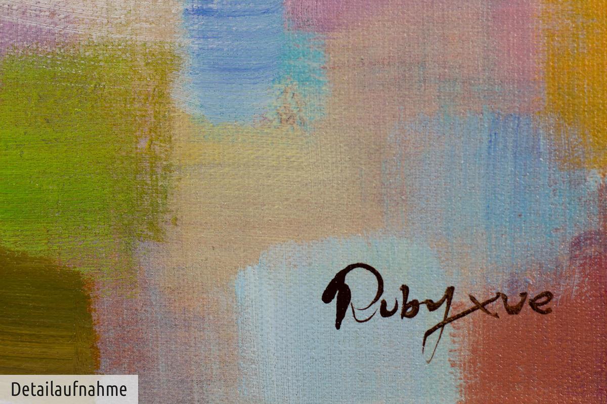 ACRYLBILD HANDGEMALT 80/80 cm - Gelb/Multicolor, Holz/Textil (80/80cm) - KUNSTLOFT
