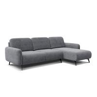 ECKSOFA FEBE 4-Sitzer rechts, grau - Schwarz/Grau, Holz/Textil (264/157cm) - Wozimo