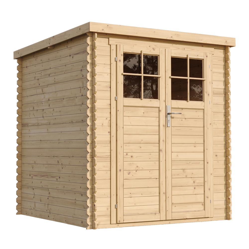 HOLZ-GARTENHAUS mit hochwertige abschließbare Tür B204xL204xH202 cm/ 3.53 m2 M309F - Beige, Holz (204/200/204cm) - Timbela