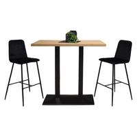TRESENTISCH Electra 120x70x106 schwarz matt/asteiche - Naturfarben, Metall (120/70/106cm) - 58aufmkessel