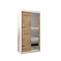 SCHWEBETÜRENSCHRANK 200/100/62 2-türig - Silberfarben/Eiche Artisan, Holz/Kunststoff (100/200/62cm) - Abiks Möbel