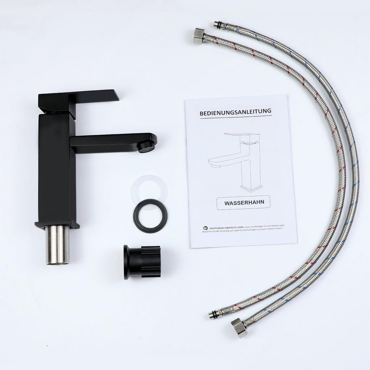 WASCHTISCHARMATUR RYRN 4/11.3/18.7 cm - Schwarz, Metall (11.3/18.7/4cm) - ZMH
