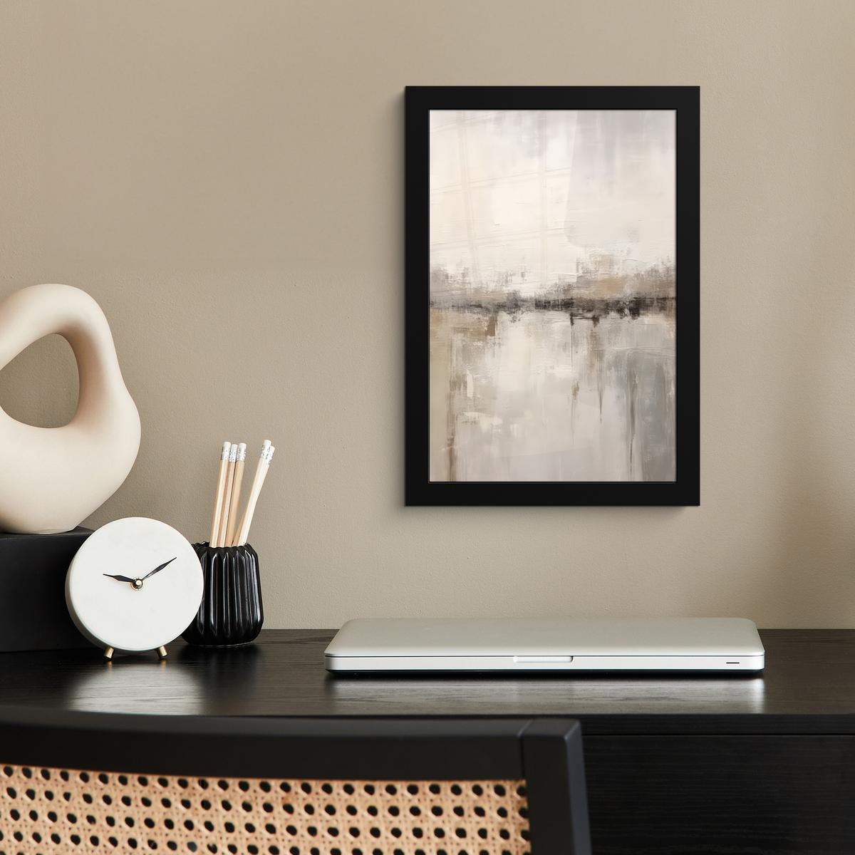 POSTER MIT RAHMEN Moderne Kunst - Abstrakt - Beige Poster 20x30 cm - Beige, Papier (20/30cm) - MuchoWow