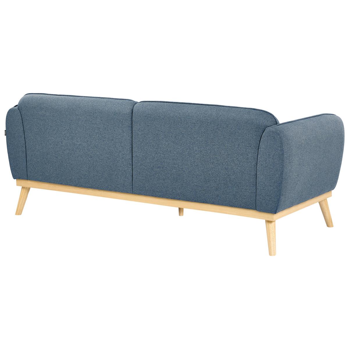 3-SITZER-SOFA Stoff Blau Ljung - Hellbraun, Textil (210/82/82cm) - Beliani