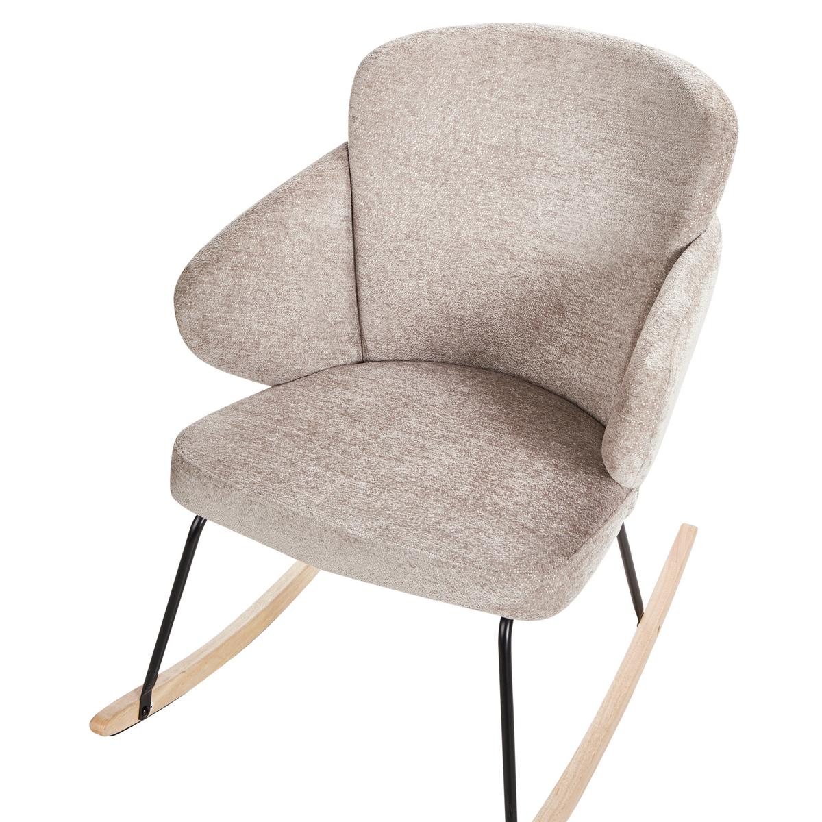 SCHAUKELSTUHL Taupe Viken - Taupe/Braun, Textil (66/87/74cm) - Beliani