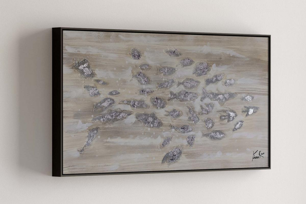 ACRYLBILD HANDGEMALT 100/50 cm - Beige, Holz/Textil (100/50cm) - KUNSTLOFT