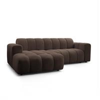 ECKSOFA TISI Braun Strukturstoff - Braun, Holz (274/165cm) - MASSENO