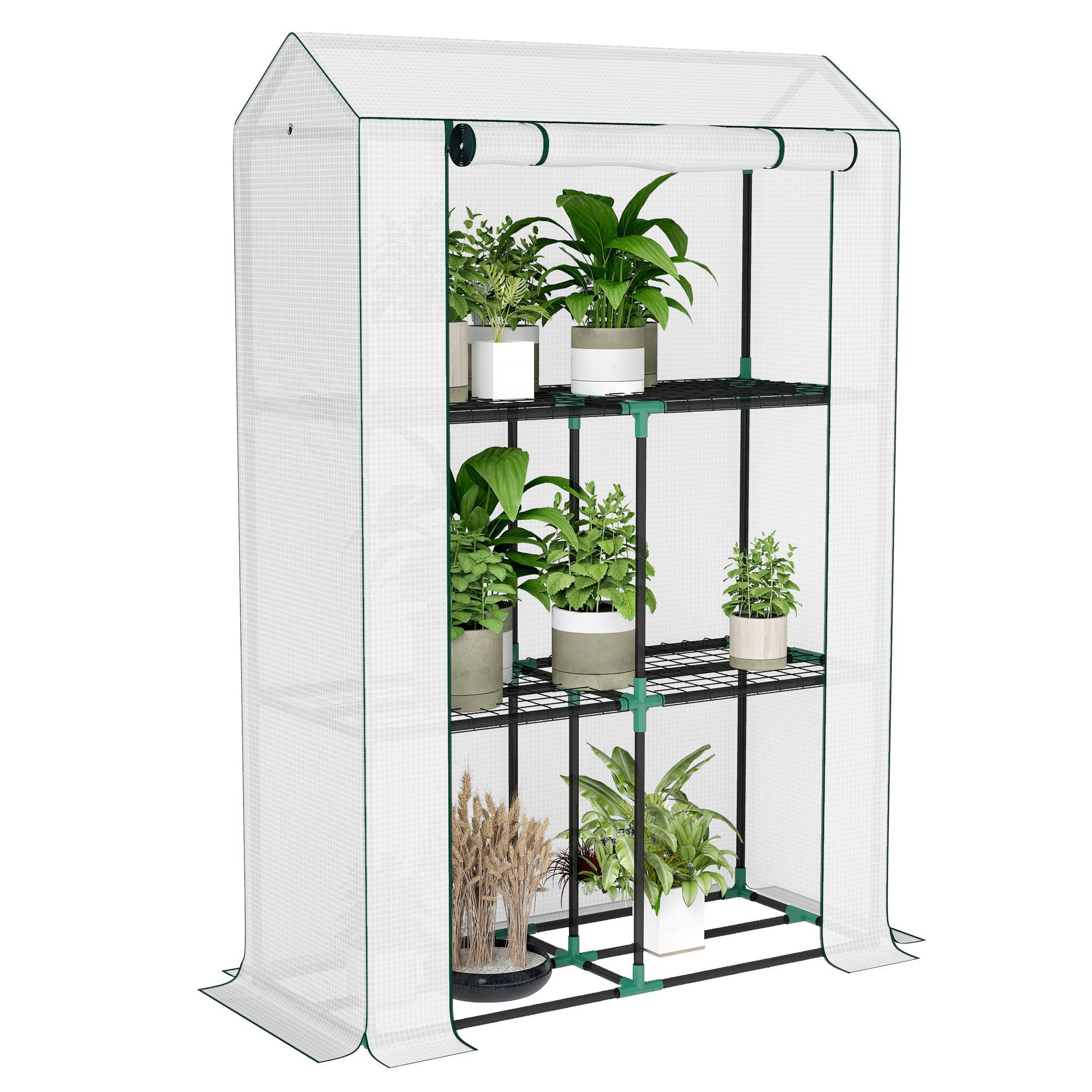 GEWÄCHSHAUS, 100L x 40B x 150H cm - Weiß, Metall (40/150/100cm) - Outsunny