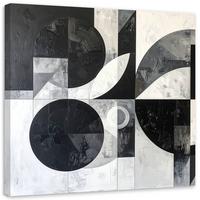 LEINWANDBILD 3D und geometrisch 40x40cm - Schwarz, Textil (40/40cm) - Feeby