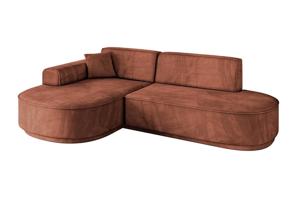 ECKSOFA Ottomane Links MARI-L1-v3 - 243x171x83 cm Koralle Velours - Koralle/Schwarz, Holzwerkstoff/Kunststoff (243/171cm) - ALTDECOR