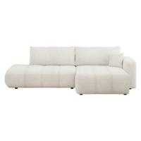 ECKSOFA Furyn O Boucle, Seite: Rechts - Creme/Schwarz, Holzwerkstoff/Kunststoff (262/145cm) - MIRJAN24