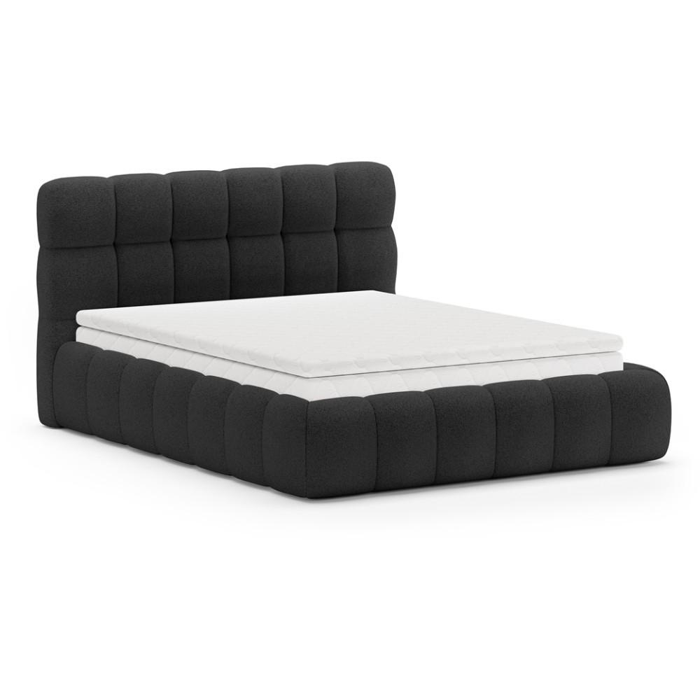 POLSTERBETT Cleo mit Matratze und Topper, 160x200 cm, Schwarz - Schwarz, Textil (160/200cm) - Beautysofa