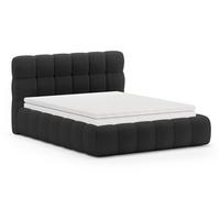 POLSTERBETT Cleo mit Matratze und Topper, 180x200 cm, Schwarz - Schwarz, Textil (180/200cm) - Beautysofa