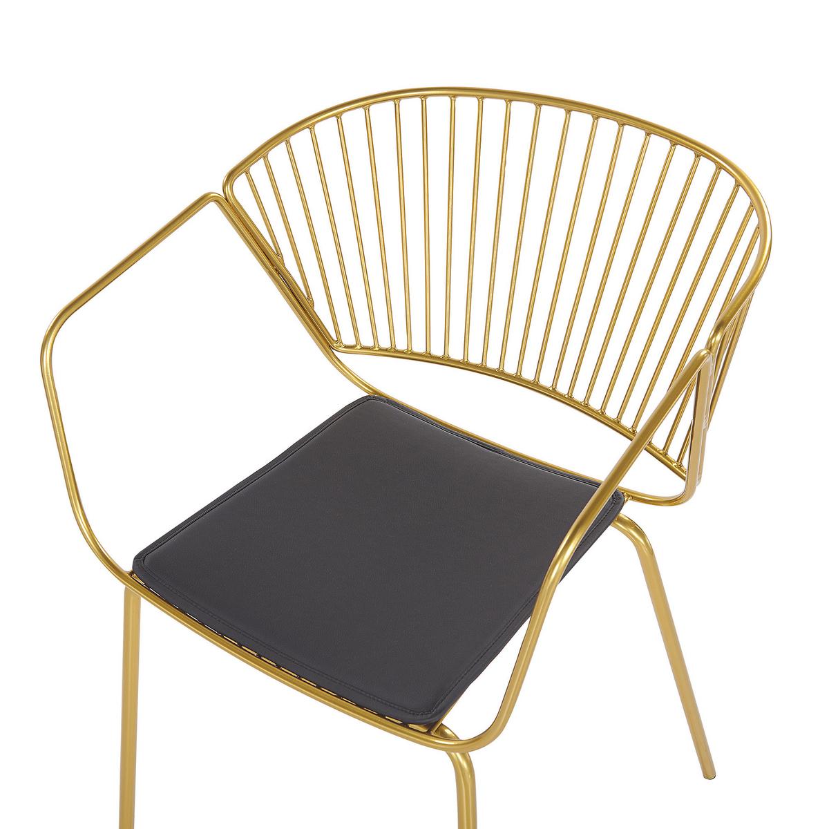 METALLSTUHL 2er-Set Gold Rigby - Goldfarben, Textil/Metall (54/77/49cm) - Beliani