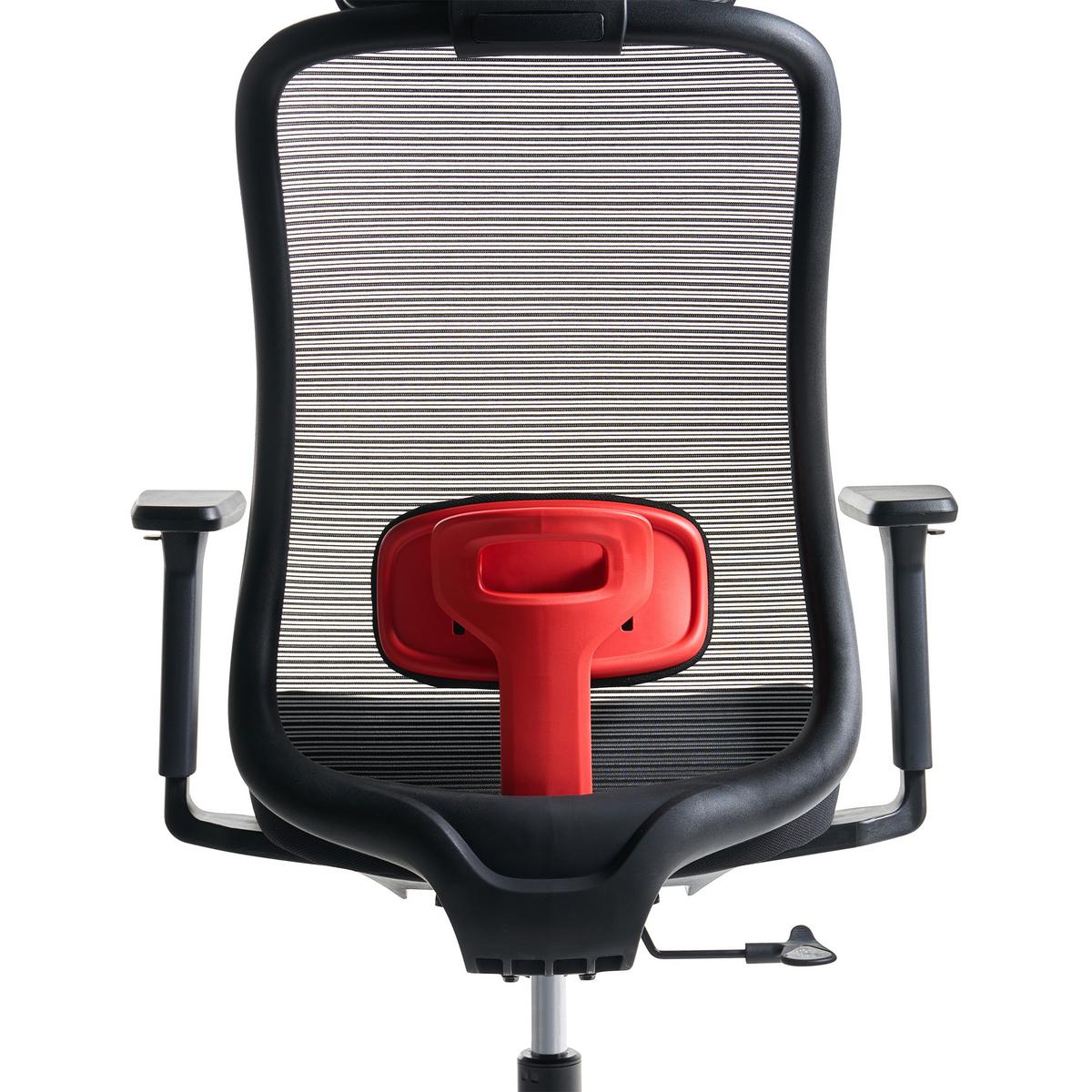 BÜROSTUHL Schwarz Nemoar - Rot/Schwarz, Kunststoff/Textil (70/118/70cm) - Beliani