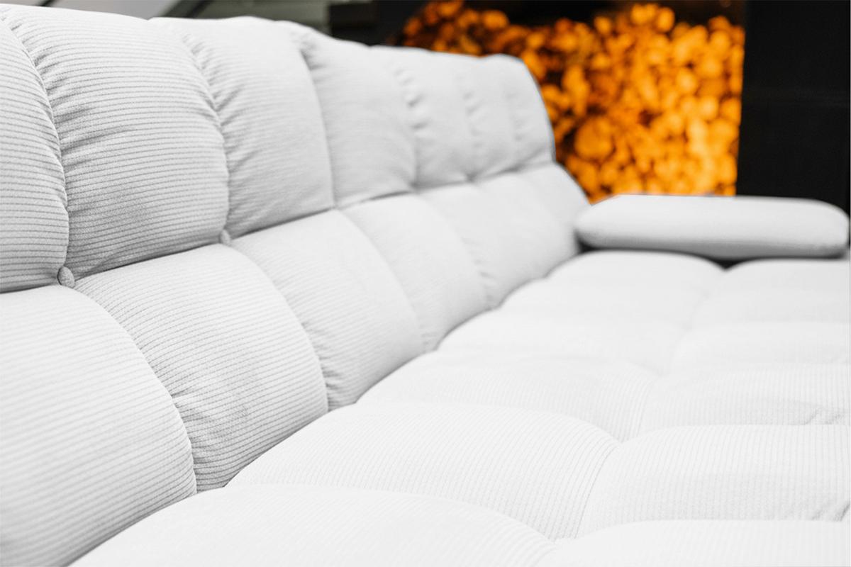 ECKSOFA VIVIEN Weiß Cord - Schwarz/Weiß, Kunststoff/Textil (290/178cm) - KAWOLA