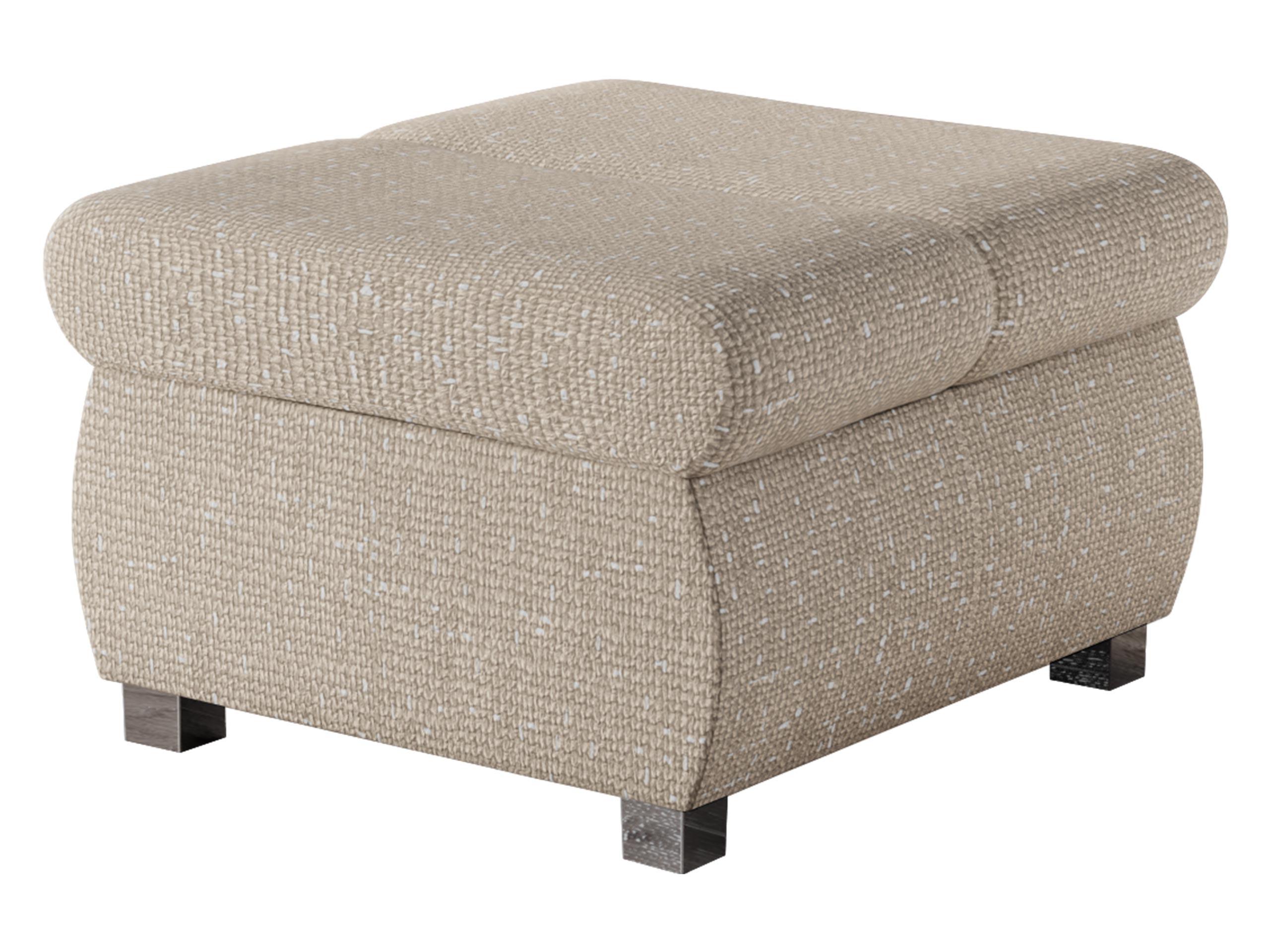 POLSTERHOCKER Bangkok Klein - Silberfarben/Mokka, Holz/Kunststoff (60/39/60cm) - MIRJAN24