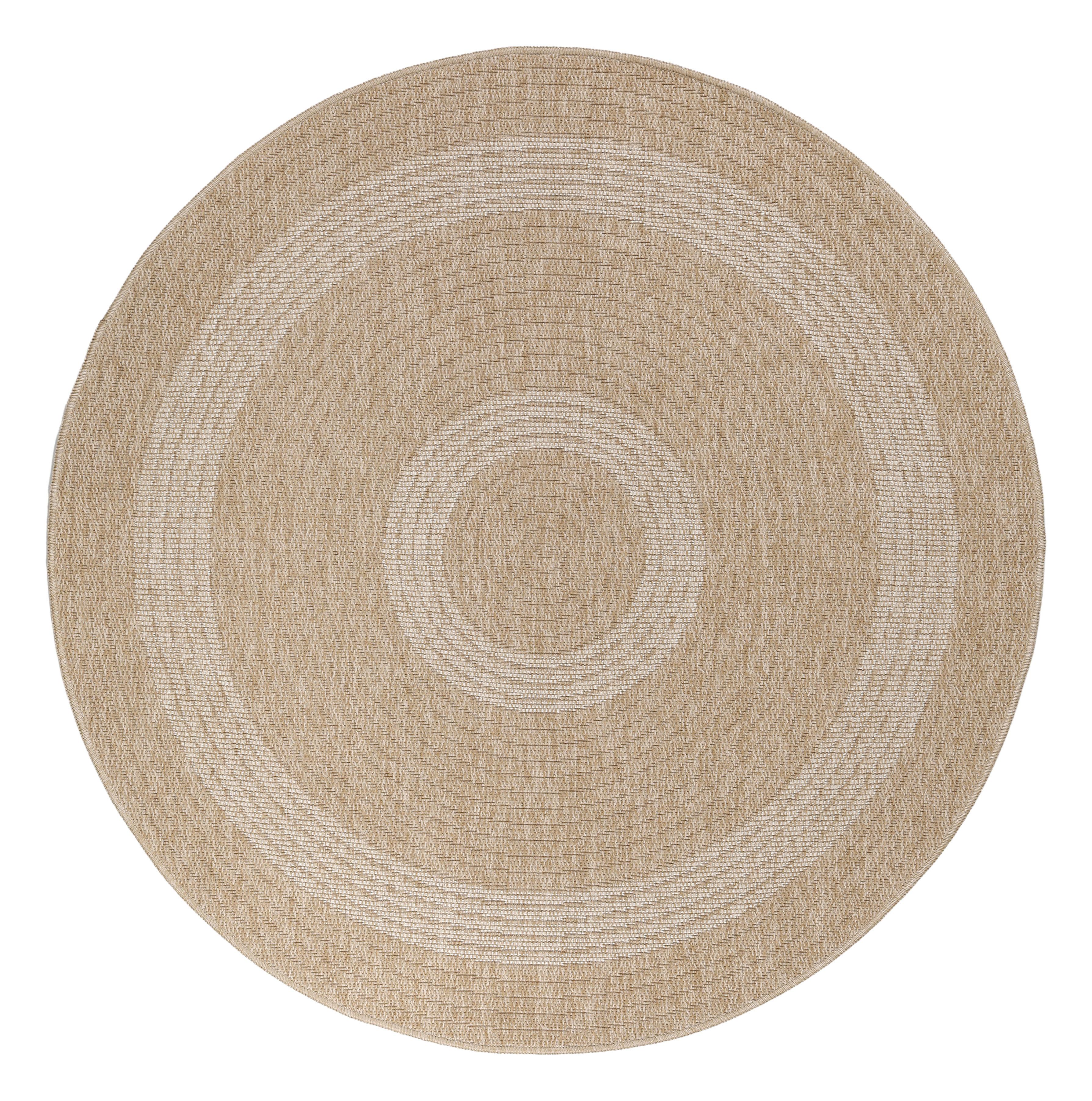 OUTDOORTEPPICH KAUNS, im Vintage-Stil, Beige, Ø 200 cm - Beige, Textil (200/200cm) - KADIMA DESIGN