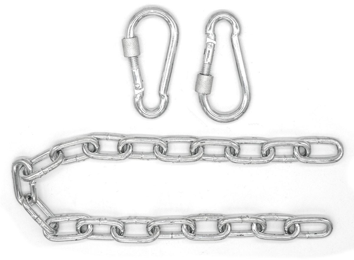BEFESTIGUNGSSET für Hängesessel Kette + 2 Karabiner 66cm - Grau, Metall (1.9/3.7/50cm) - Amanka