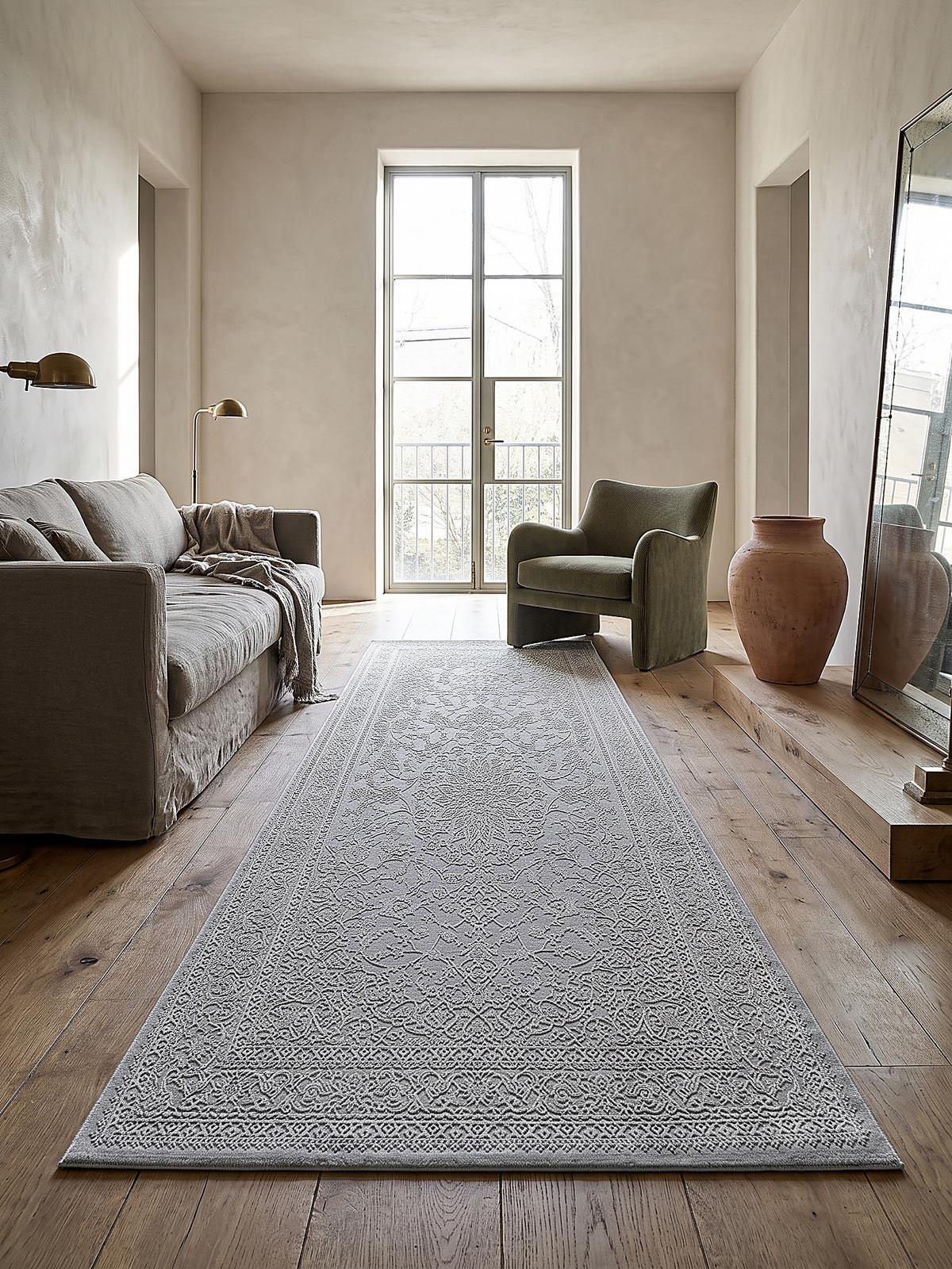 TEPPICHLÄUFER Uni KASOS Polyester Creme 80 x 300 cm - Beige, Textil (80/300cm) - KADIMA DESIGN