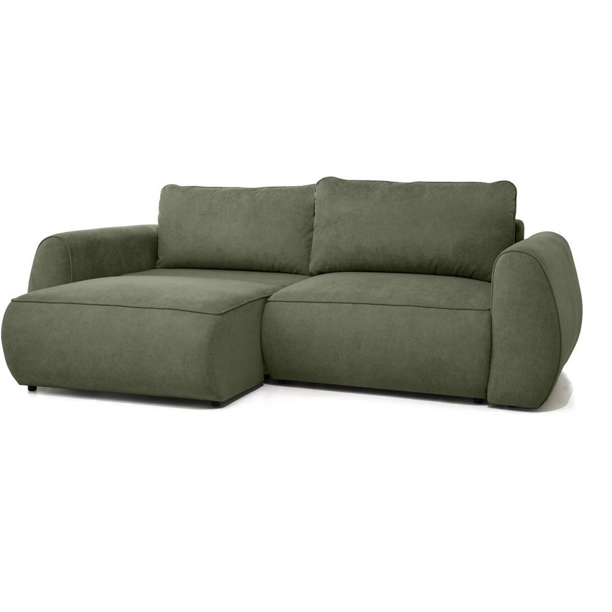 3-SITZER Schlafsofa Bravo mit Eckfunktion, mit zwei Bettkasten, Grün - Schwarz/Grün, Textil (257/96/110cm) - Beautysofa