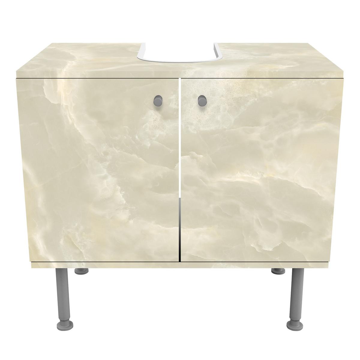 WASCHBECKENUNTERSCHRANK Onyx Marmor Creme 60/55/35 cm - Beige, Holzwerkstoff (60/55/35cm) - Bilderwelten
