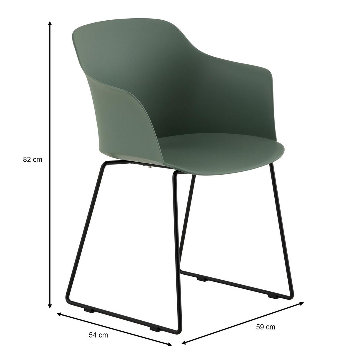 GARTENSTUHL FORO 4ER-SET - Grün, Textil (58/82/52cm) - IDIMEX