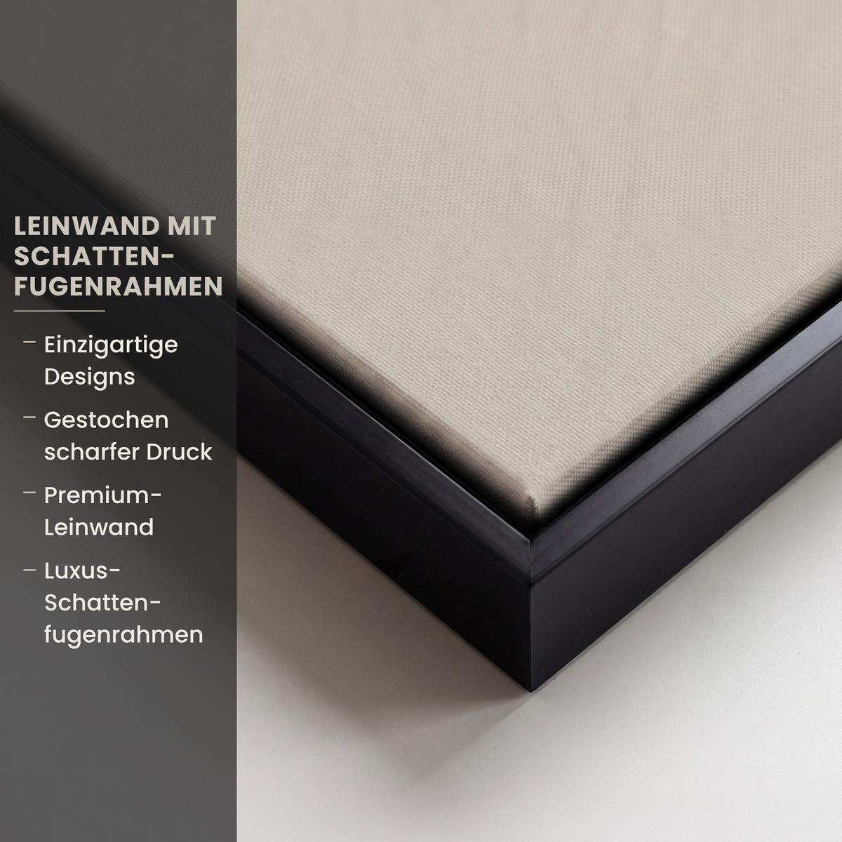 LEINWAND Bilder mit Rahmen - Japandi - Beige - Modern - 80x120 - Ecru, Textil (80/120cm) - MuchoWow