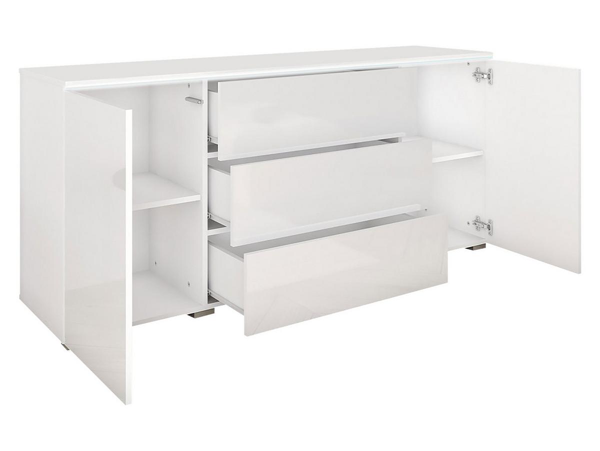 SIDEBOARD Vera 150 - Schwarz Hochglanz/Eiche Wotan, Holzwerkstoff (150/66/40cm) - MIRJAN24