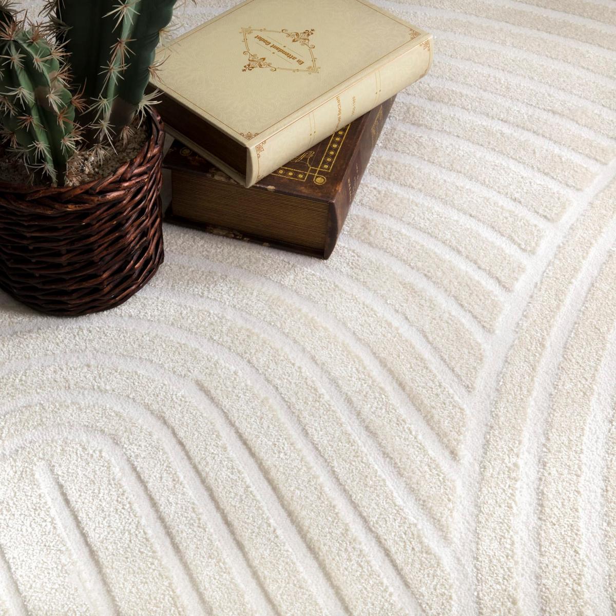 KURZFLORTEPPICH, einfarbig, aus Polyester, Florhöhe 9 mm, Creme, 80 x 150 cm - Creme, Textil (150/80cm) - KADIMA DESIGN