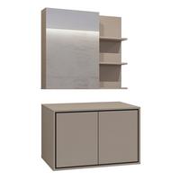 BADMÖBEL 78cm Sophéa 2er-Set Taupe - Taupe, Holzwerkstoff (78/50.8/48cm) - Petits-meubles