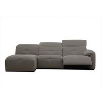 ECKSOFA TRENTO 4-Sitzer mit 1 Relaxfunktion, braun - Schwarz/Braun, Holzwerkstoff/Kunststoff (165/262cm) - Wozimo