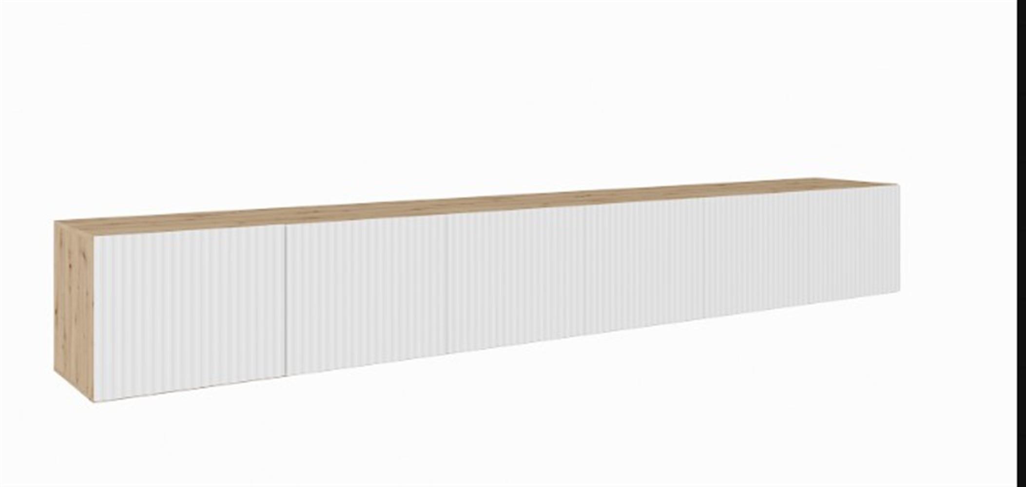 LOWBOARD VAREN 300/41/40 cm, Hängender TV-Schrank Eiche Artisan - Weiß/Eiche Artisan, Holzwerkstoff (300/41/40cm) - MASSENO