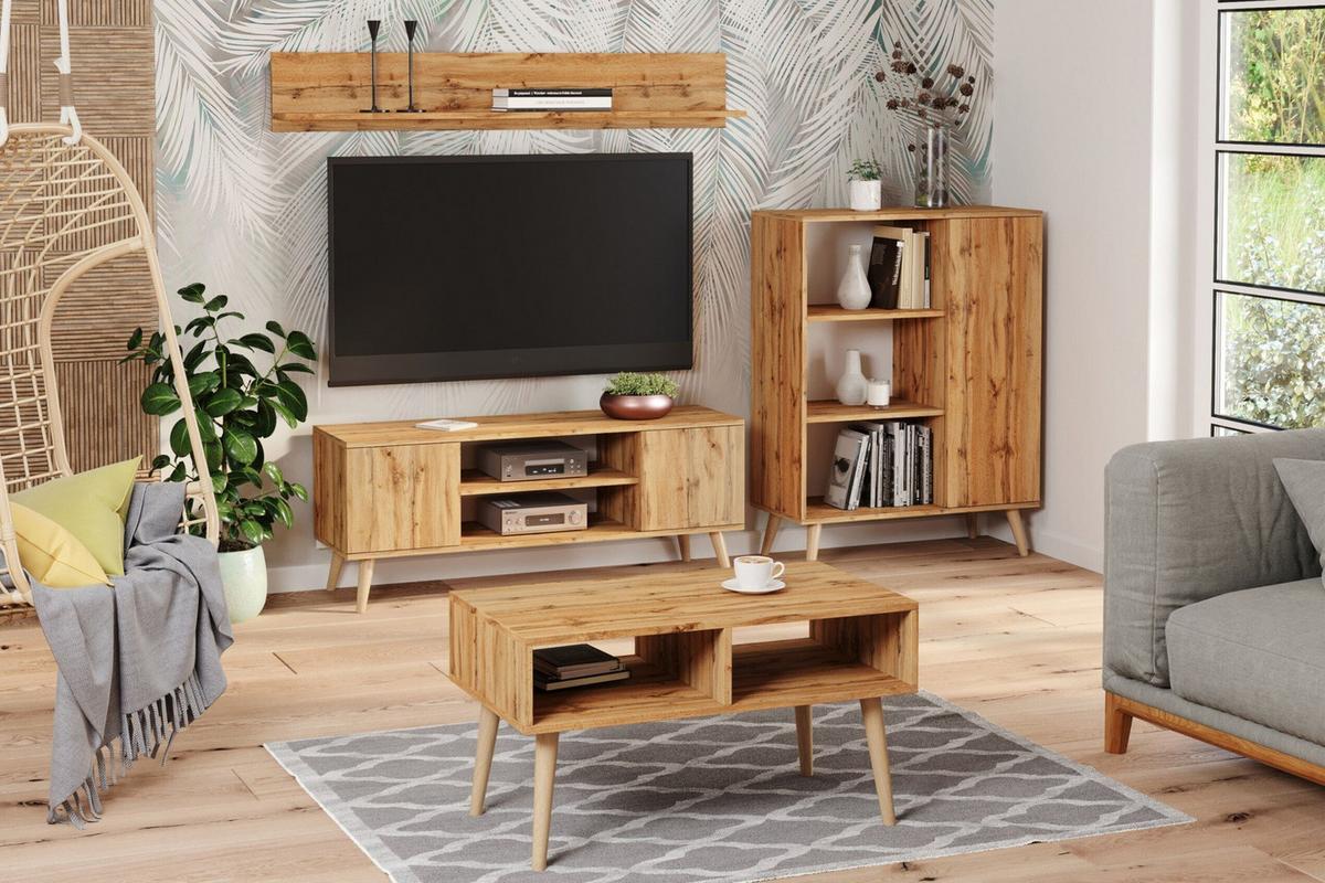 BÜCHERREGAL Fondi - Eiche Bianco, Holzwerkstoff (90/116/40cm) - RAUMHIRSCH FURNITURE