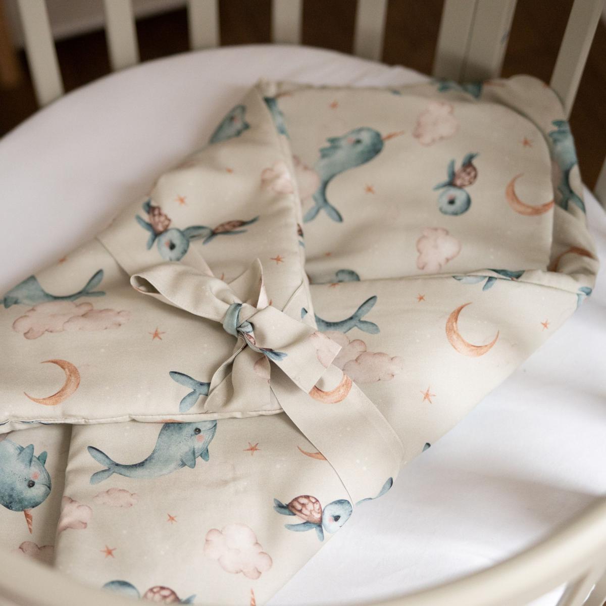 BABY Bambus-Bettwäsche Wale - Beige, Textil (75/75cm) - waldin