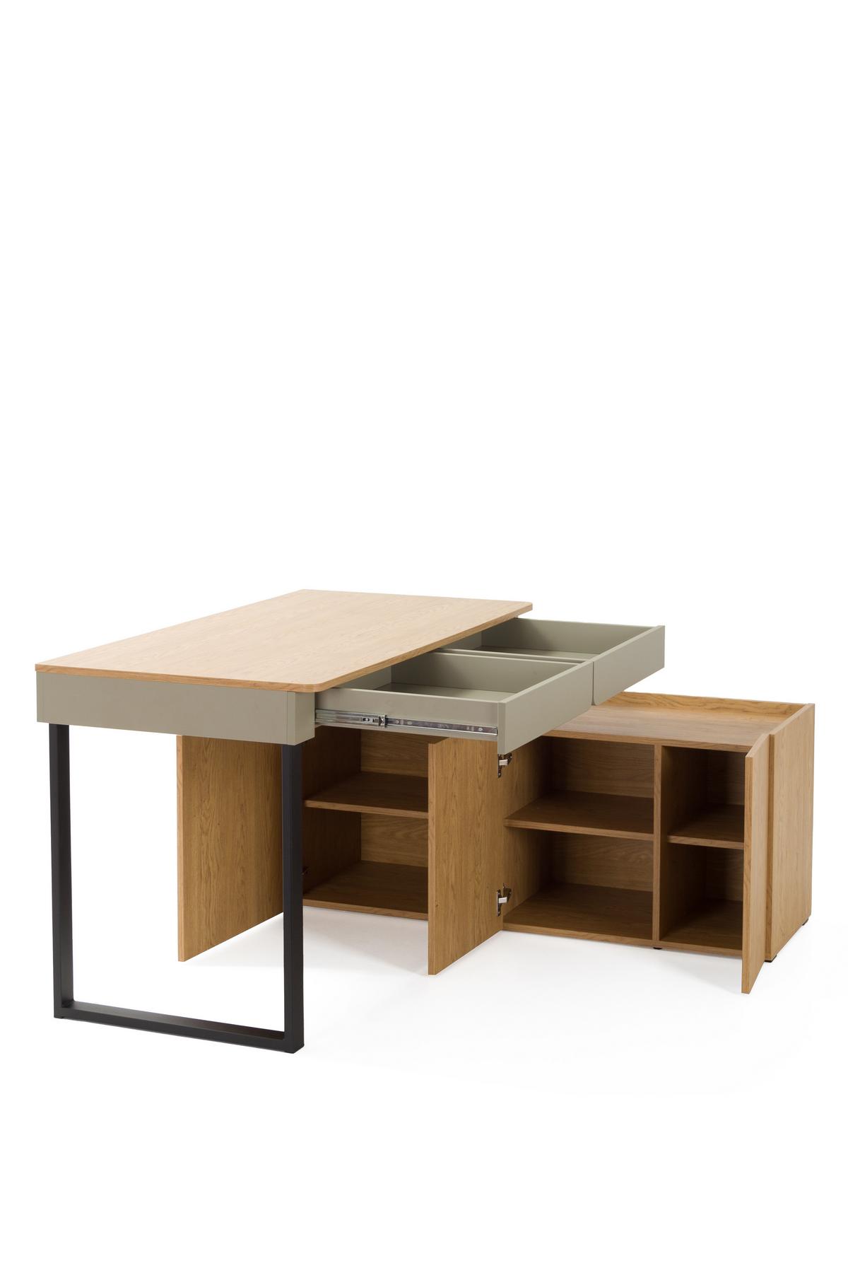 SCHREIBTISCH MURO 131x140x74,5 cm Bürotisch Computertisch, Hellgrün - Hellgrün, Holzwerkstoff (140/131/74.5cm) - MASSENO
