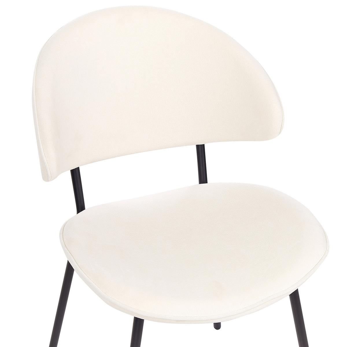 ESSZIMMERSTUHL 2er-Set Polsterbezug Beige Kiana - Beige, Textil/Metall (50/81/59cm) - Beliani
