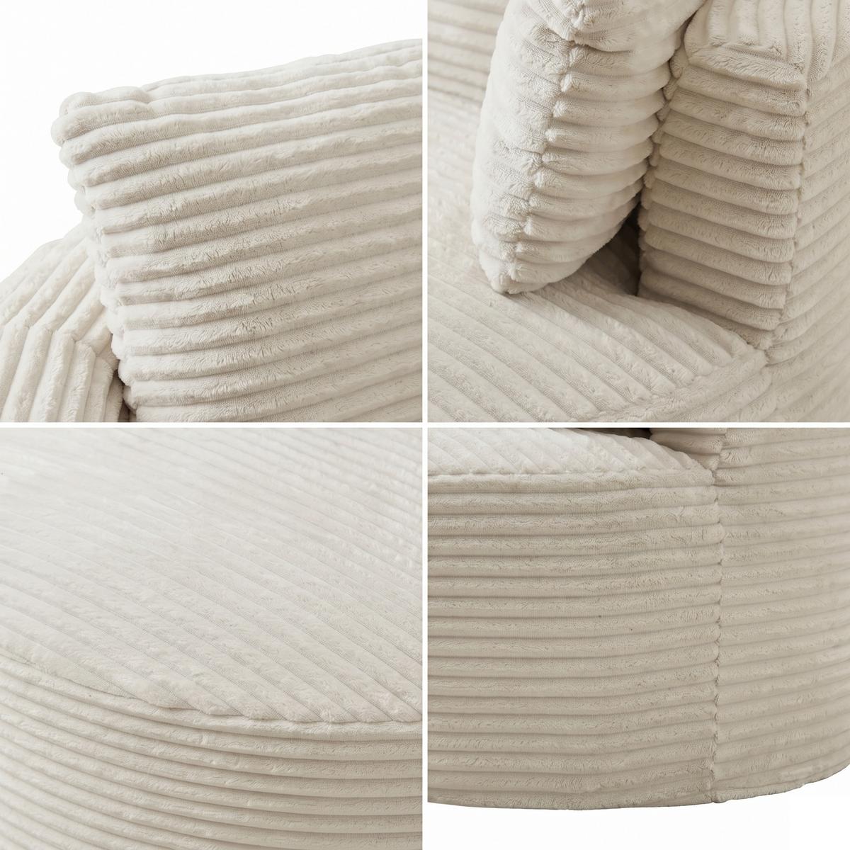 SESSEL weicher cordstoff taschenfederkern & komprimierte lieferung - Beige, Textil (124/86/113cm) - Urban Meuble