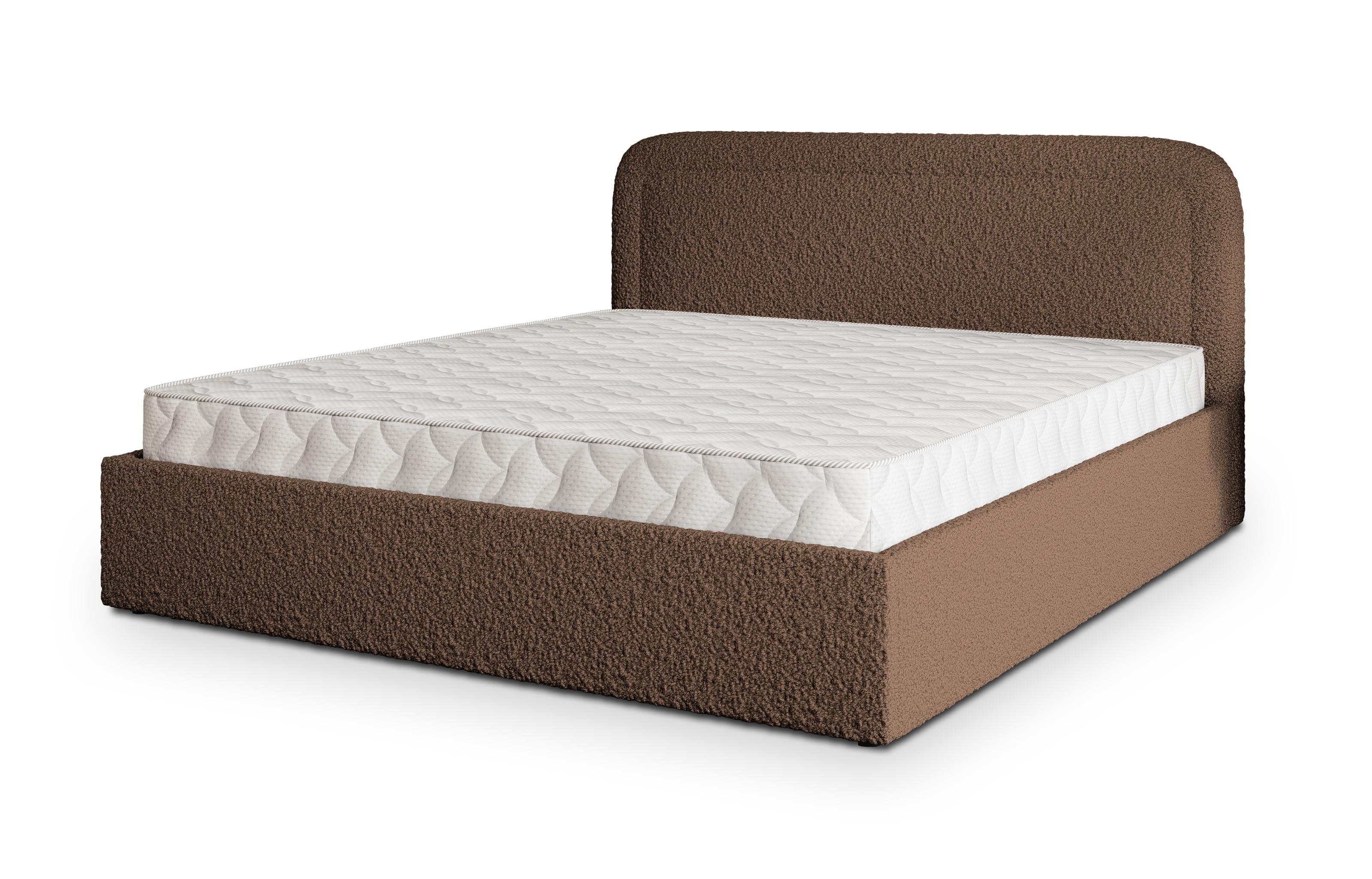 POLSTERBETT BENIRA Q 120x200 cm mit Bettkästen - Braun - Braun, Holz/Textil - MASSENO