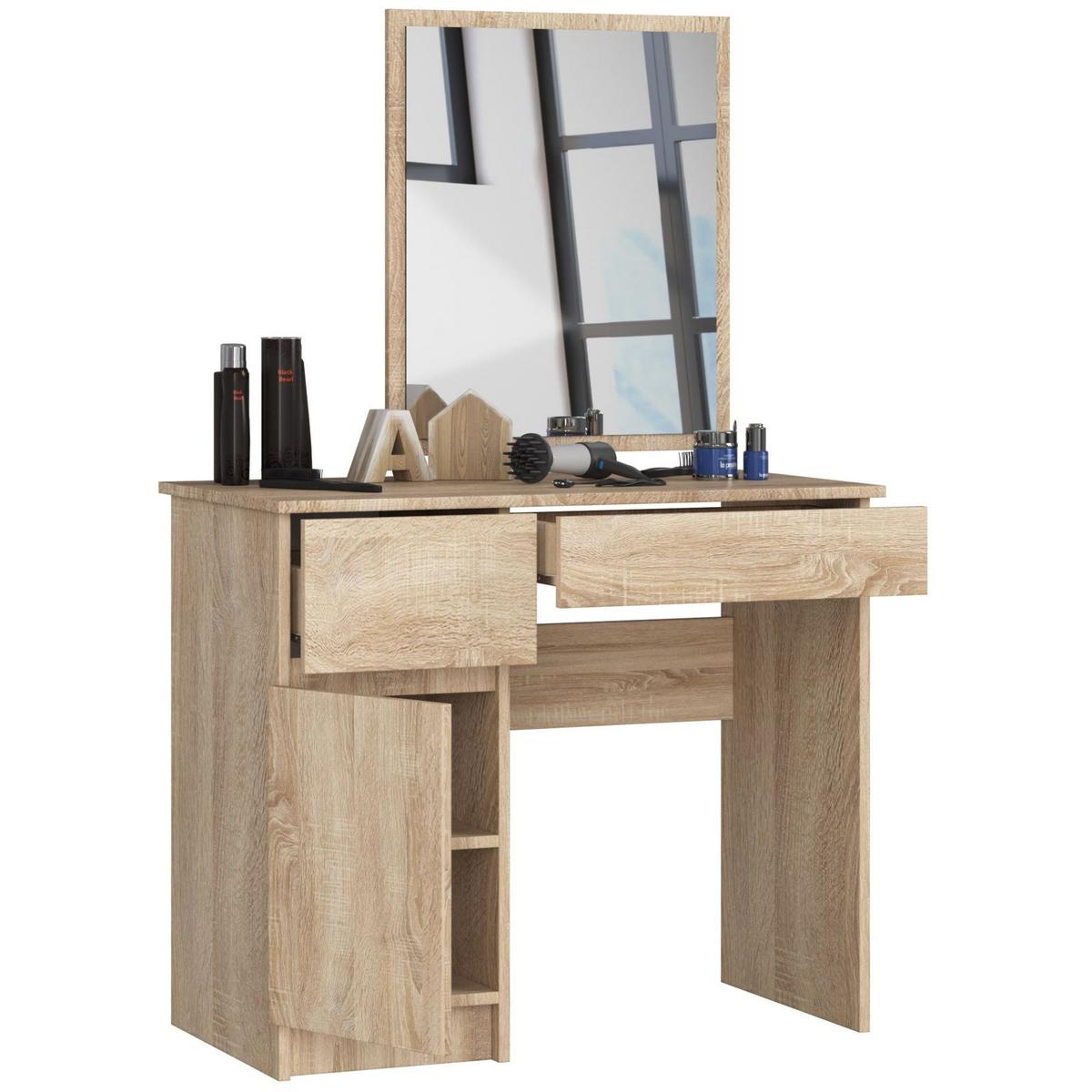 SCHMINKTISCH mit Spiegel - Sonoma Eiche, Holzwerkstoff (90/142/50cm) - RAUMHIRSCH FURNITURE